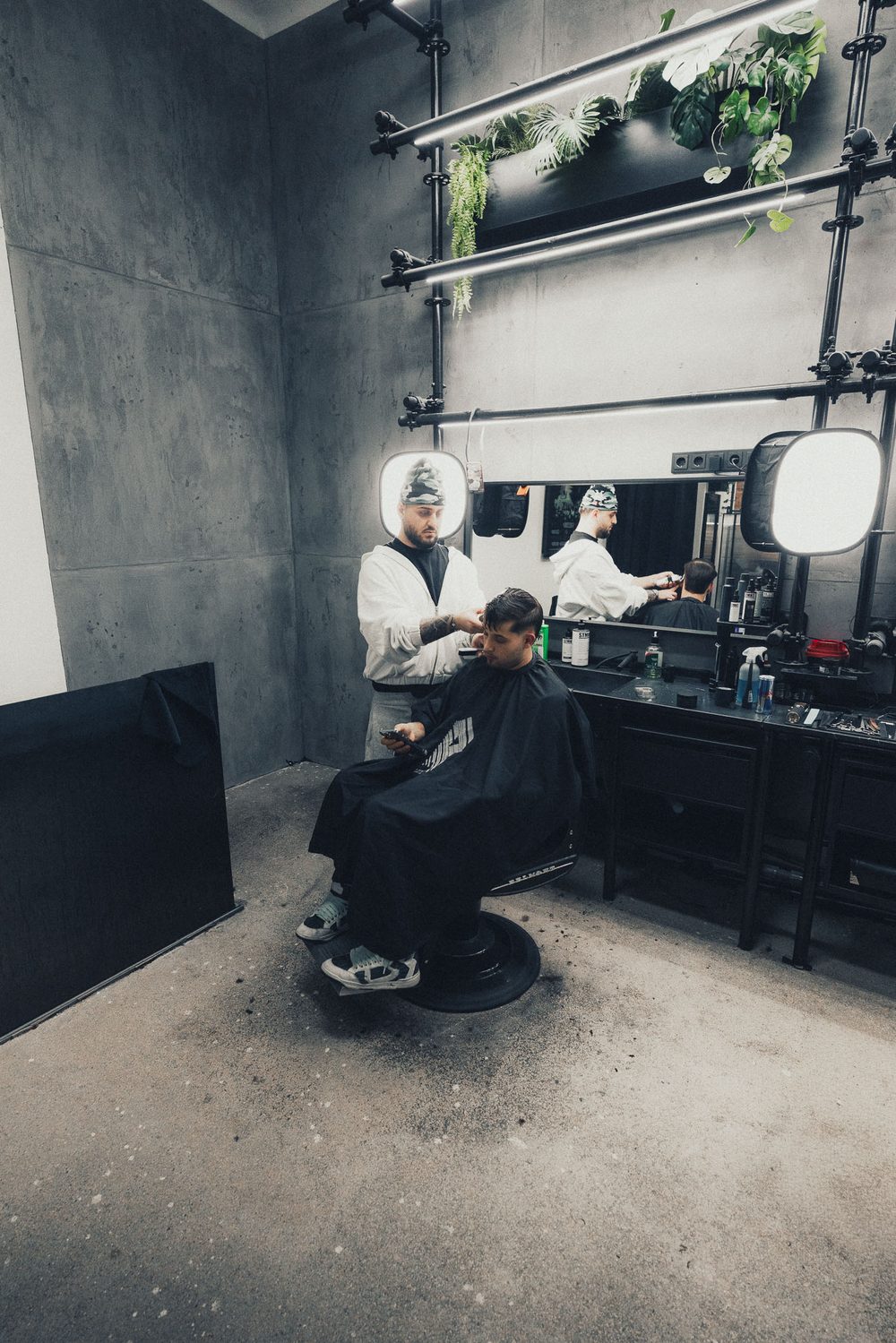 Ego bei der Arbeit am Barberplatz